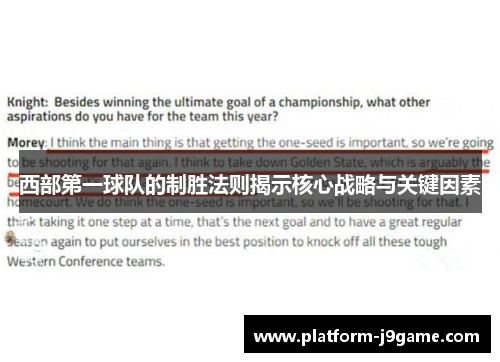 西部第一球队的制胜法则揭示核心战略与关键因素